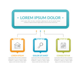 Obraz premium Infographic Template with 3 Steps