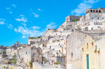 Matera, the town of rhe Sassi, prehistoric troglodyte settlements