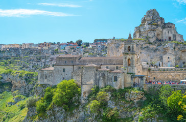 Fototapeta na wymiar Matera, the town of rhe Sassi, prehistoric troglodyte settlements