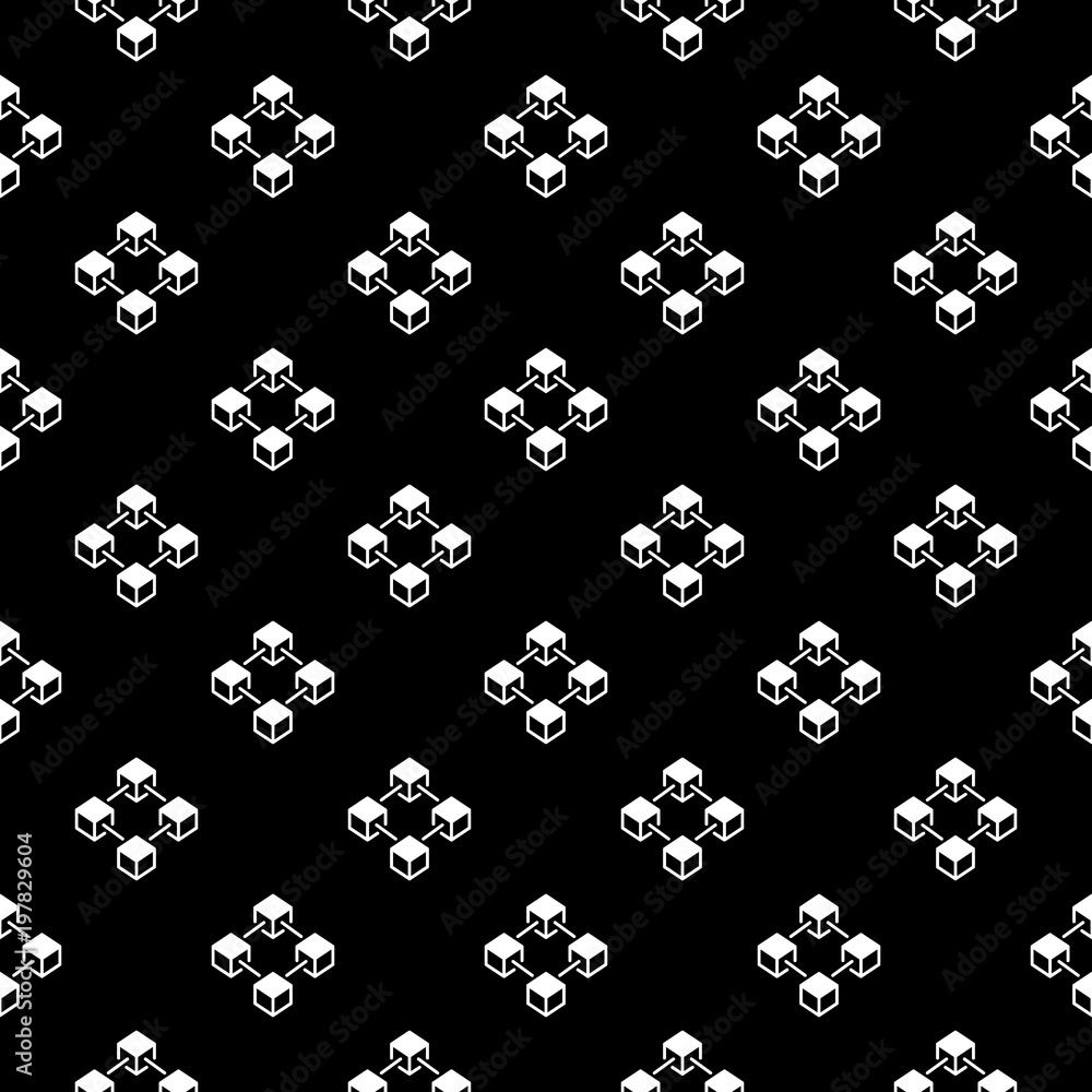 Poster blockchain dark vector seamless pattern or texture