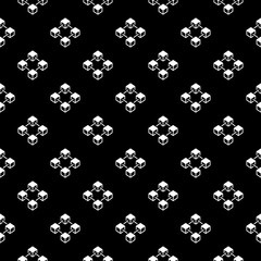 Blockchain dark vector seamless pattern or texture