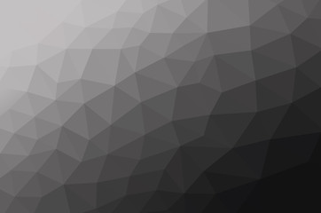 White and black of low poly background