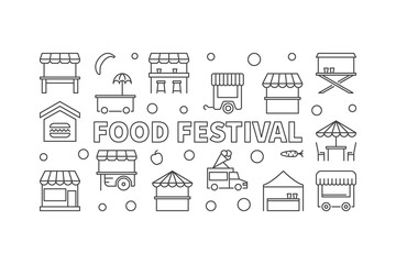 Fototapeta na wymiar Food festival vector illustration. Street food concept banner