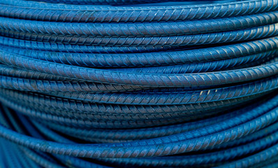 steel background, steel construction,  construction irons for building, stack of ribbed steel