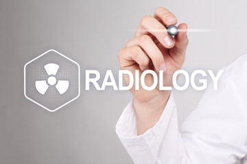 Radiology medical technology on virtual screen. Healthcare.