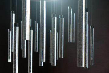 Glass tube as creative ceiling lights.