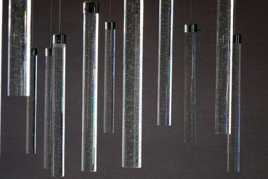 Glass tube as creative ceiling lights.