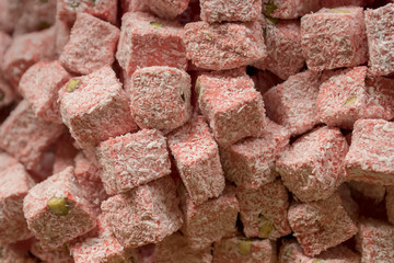 Turkish Delight, colored, Feeder, Traditional, Istanbul Turkey