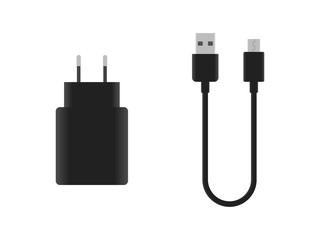 Mobile Charger cable usb data icon vector