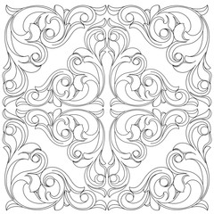 Vintage baroque ornament, corner. Retro pattern antique style acanthus. Decorative design element filigree calligraphy vector. - stock vector