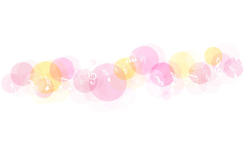 音符とピンクのドット背景
