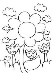 Flower. Doodle Sketch.