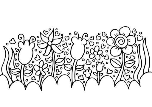 Flower Doodle Sketch.