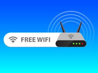 Wifi Free Router Icon Vector