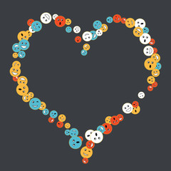 Vector Confetti Background Pattern. Element of design. Colored emoticons on a white background