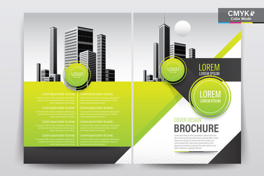 Abstract vector modern flyers brochure / annual report /design templates / stationery with white, green and gray background in size a4