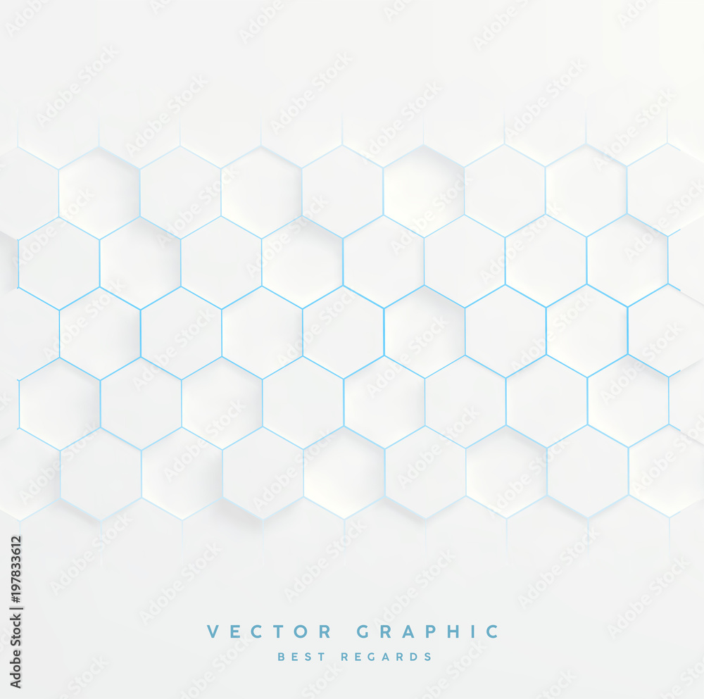 Poster abstract hexagon 3d vector background.