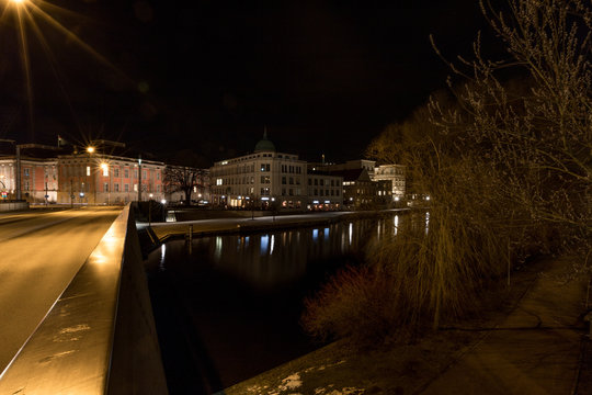 Brücke über die Havel in Potsdam bei Nacht