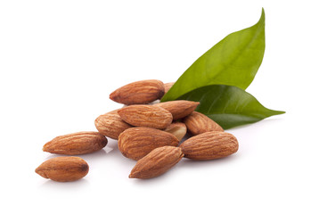 Almonds isolated on white background