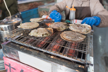 Japan scallop on oven