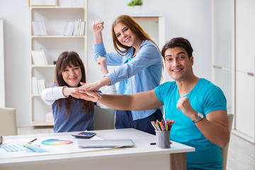 Fototapeta premium Team of designers discussing new interior project