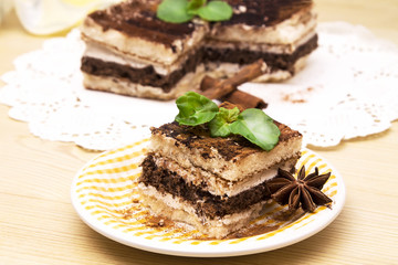 delicious portion of tiramisu