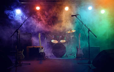 Deurstickers The drum set on the stage. © Voloshyn Roman