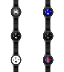 Set Smart Watch Icon Hand Watch Vector