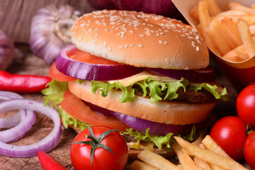 Fresh American hamburger