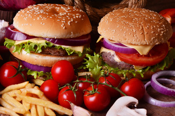 Fresh American hamburger