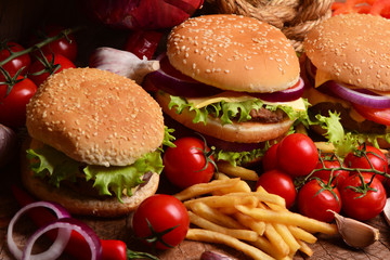 Fresh American hamburger