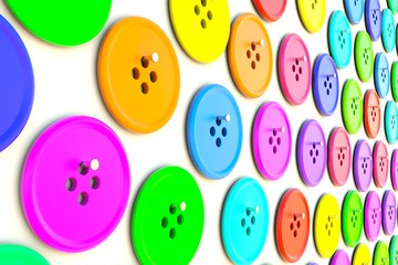 buttons on a carnation colorful concept 3D illustration