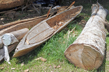 Obraz premium Polynesian canoe carving Rarotonga Cook Islands