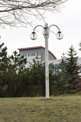 Public lighting in the park by day.