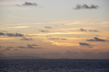 Magical ocean. Sunrise over the Atlantic. Morning. 