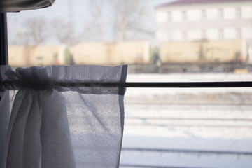 Obraz premium Russian train. view from train window