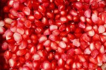 Pomegranate seeds close up