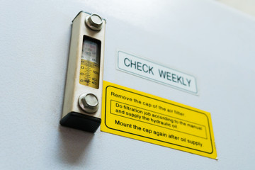 Oil pressure sensor in a Factory industrial line