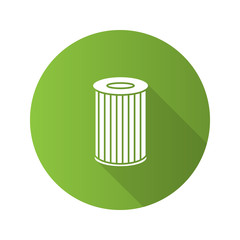Car air filter flat design long shadow glyph icon