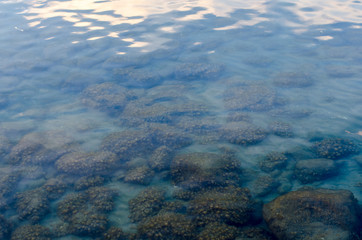 clouds reflected on the water