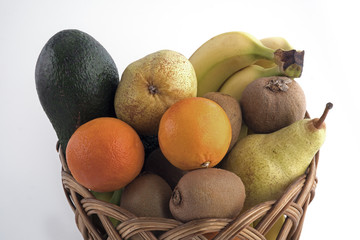 fresh fruit in a wicker basket