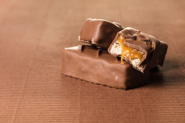 chocolate bars closeup