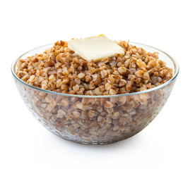 cooked buckwheat with butter