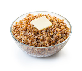 cooked buckwheat with butter