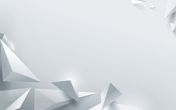 Abstract White 3d Polygonal Background. Vector Illustration