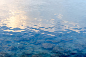 clouds reflected on the water