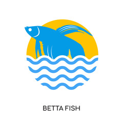 betta fish logo isolated on white background for your web, mobile and app design