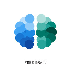 free brain logo isolated on white background for your web, mobile and app design
