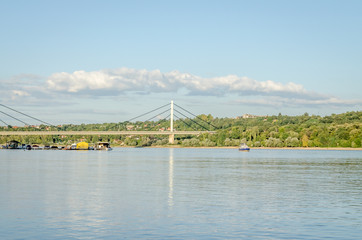 Brige of Liberty crossing the Dunabe river in Novi Sad, Vojvodina