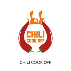 Fotobehang chili cook off logo isolated on white background for your web, mobile and app design © VectorGalaxy